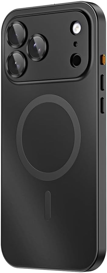 for iPhone Case,Compatible with MagSafe,Magnetic Luxury 2 in 1 Aluminum Metal Frame PC Backboard,Slim Fit Military Grade Drop Protection Shockproof Phone Case (Black,iPhone 17) Black iPhone 17