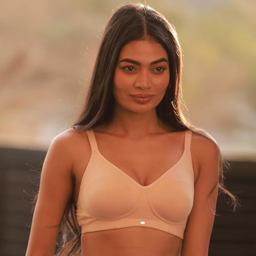 Image of SOIE Women's Cotton Spandex Non Padded Non Wired Full Coverage Encircled T-Shirt Bra with Adjustable Straps & U-Back - Everyday Comfort Fit