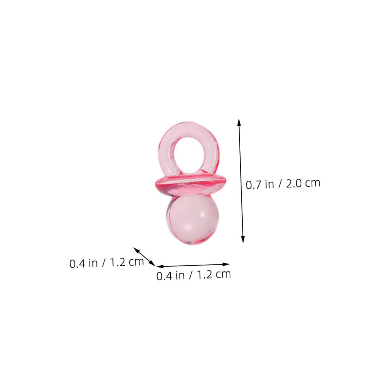 IWOWHERO 150pcs Acrylic Mini Pacifiers for Baby Shower Decorations Games Newborn Baby Shower Present