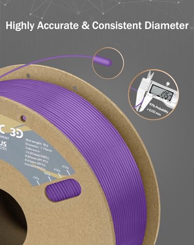 Image of DURAMIC 3D PLA+ Printer Filament 1.75mm PLA Plus Neatly 2Kg Spool(2.2lbs) | PLA Pro Tougher and Stronger, Dimensional Accuracy Probability + /- 0.02mm Purple