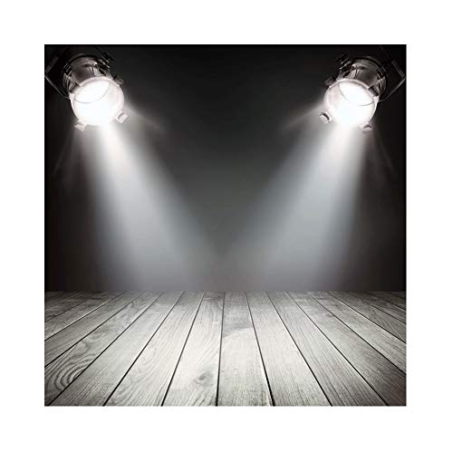Leyiyi Stage Spotlight Backdrop 10x10ft Photography Background Two Black Spotlight Nightclub Show Singing