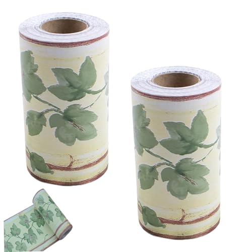 El Mejor Listado de Cenefas decorativas - los más vendidos. 43 Cenefas para papel pintado|2 cenefas para papel pintado, hoja verde, 32, 8 pies de largo, bordes impermeables de PVC, autoadhesivas, para paredes, sala estar, dormitorio, baño,...