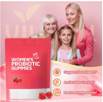 Women's Probiotic Gummies, Vaginal Probiotics, Balance Gummies, Vitamin C for Menstrual Pain Relief