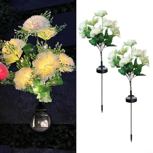 Lampe solaire de jardin œillets blancs IP65 lot de 2 - 4
