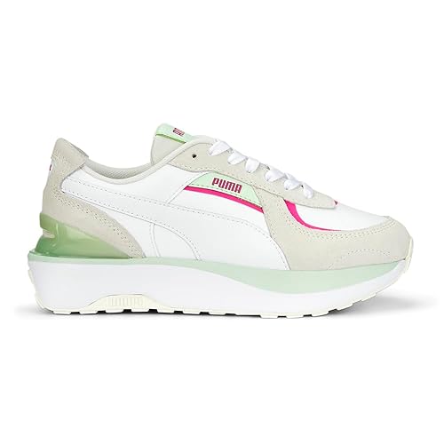 PUMA Womens Cruise Rider Nu Brighter Days Lace Up Sneakers Shoes Casual - White