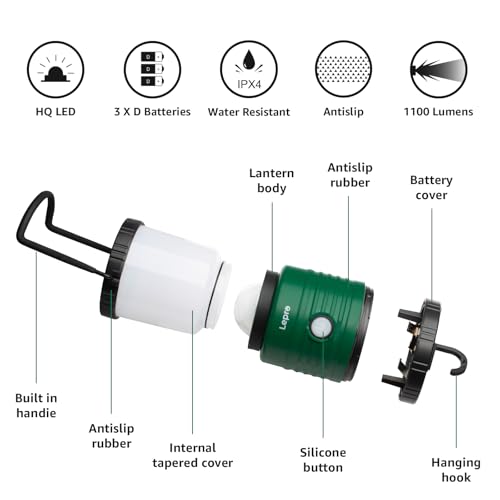 Lepro Lantern Camping Lantern with 1500LM and 4 Light Modes for Outdoor Activities