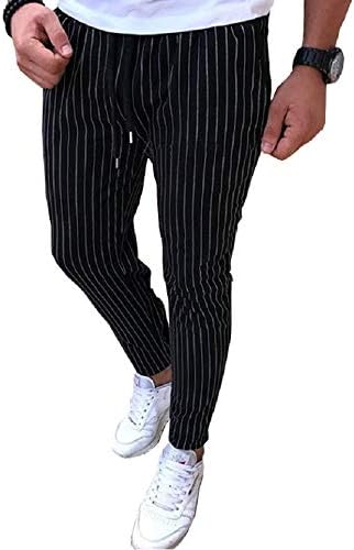 Amazon オールデーシャイニング ストライプ パンツ ロング ズボン ストレッチ ラフ 動きやすい ストレート スキニーパンツ ウエストゴム トレーニング ダンス メンズ ロングパンツ 通販