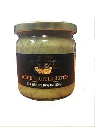 Premium White Truffle Butter 10.59 oz 300g Rich, Aromatic, Italian White Truffle Infused Butter No Preservatives Glass Jar