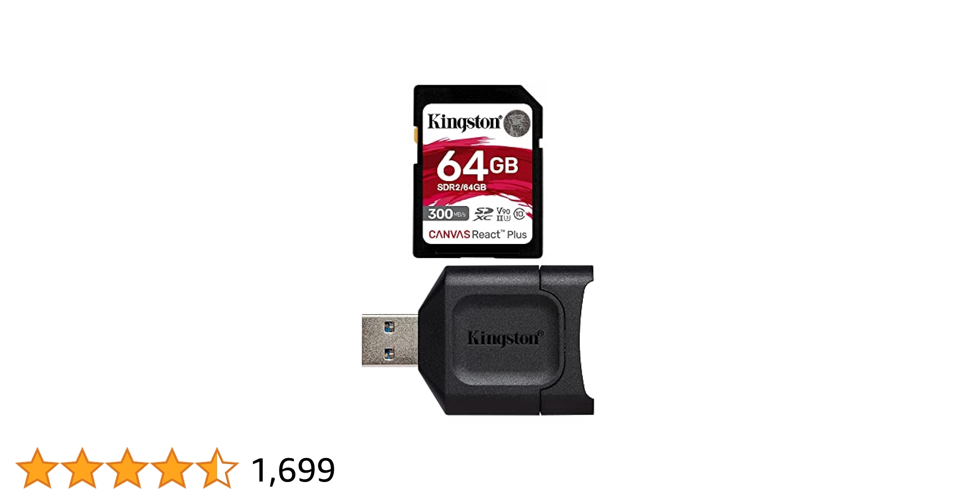 Carte Micro Sd Kingston Canvas React Plus V60 UHS-II 128GB SD