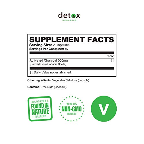 Detox Organics Emergency Detox, Activated Charcoal Capsules, Bloating & Stomach Relief, Anti Hangover Pills, Vegan… - Image 3