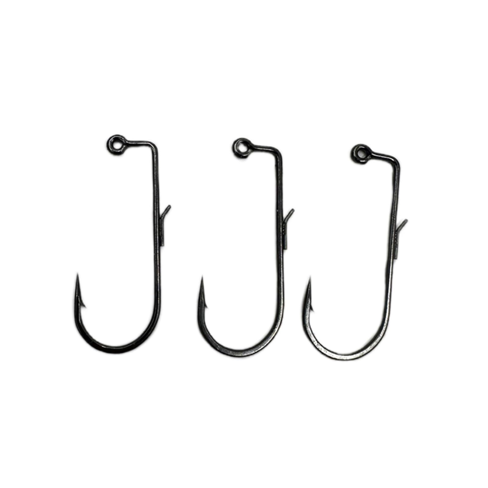 Hameçons de pêche carbone forgé à œil plat et manivelle robuste pour ver