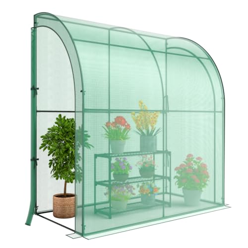 RELAX4LIFE Serra da Giardino con Porta a Cerniera e Avvolgibile, 3 Ripiani, Serra da Balcone Impermeabile Anti-UV, per Fiori, Ortaggi (Modello 11)