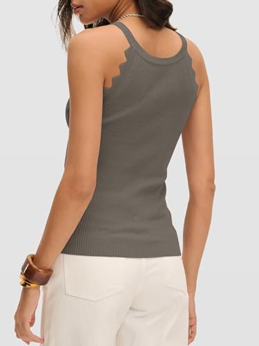 Image of ANRABESS Womens Summer Tank Tops Sleeveless Ribbed Camisole | Spaghetti Strap Cami Sweater, Soft Lightweight, Slim Knit, Casual Beach Vacation Travel Office Clothes, Spring Fall Layering