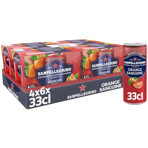 SANPELLEGRINO boisson gazeuse aromatisé Aranciata Rossa - 4 packs de 6x33cl
