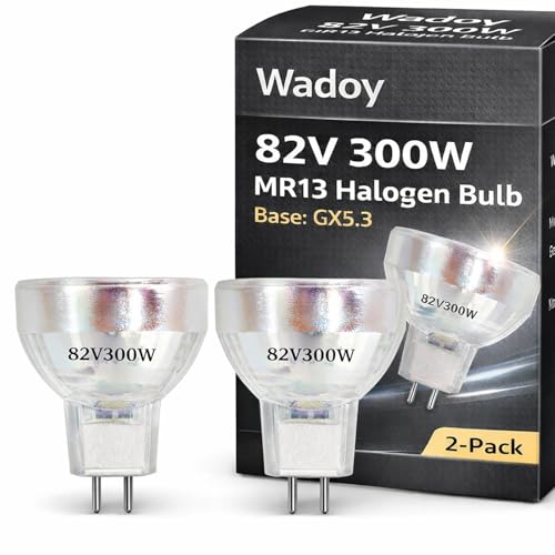 Wadoy FH-S 82V 300W Projector Bulb 2 Pack, Multi-Mirror MR13 GX5.3 Base Compatible with Apollo Kodak 4400 4600 5000 5200 48157 FH-S/A Overhead Projectors Stage Studio Lighting Lamp