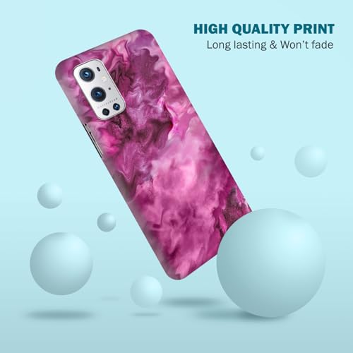 Coque OnePlus 9 Pro originale plastique dur fin marbré rose GlamCase - 5