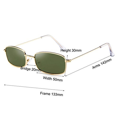 Women Men Small Narrow Square Sunglasses Vintage Tinted Colored Lens Eyewear4