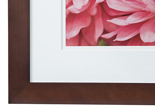 Gallery Solutions Wall Mount Double Mat Picture Frame, 12X12 8X8, Walnut/White #TOP3