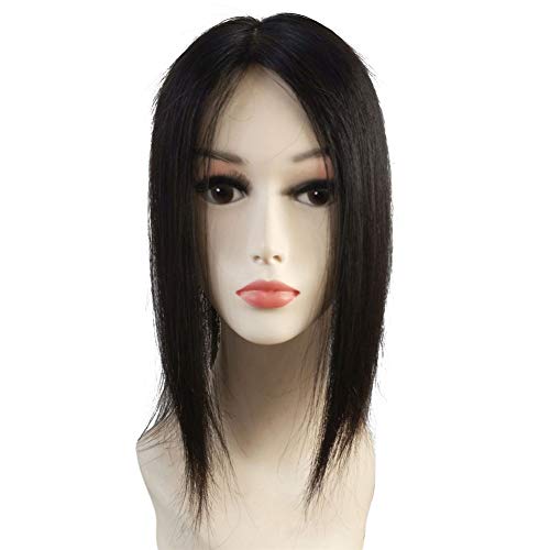 Cheveux clairsemés solution avec ce topper cheveux humains à clips noir