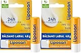 Liposan Sun Protect FPS 50 (1 x 4,8 g), cacao de labios con 24 horas de hidratación, bálsamo labial con protección solar, bálsamo hidratante para unos labios suaves (Paquete de 2)