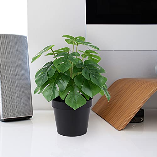 Luckygreenery Artificial Monstera, Realistic Fake Plants With Pots For Home And Office Decoration, 12In (H) X 5In (W) #TOP5