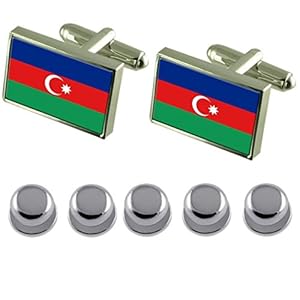 Select Gifts Shirt jurk studs Azerbeidzjaanse vlag manchetknopen