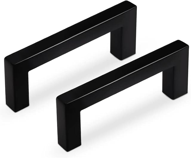 Probrico 10 Pack Black Stainless Steel Cupboard Handle 64mm Kitchen Door Handles Furniture Drawer T Bar Pulls