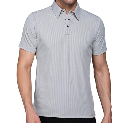 Image of INKKR Men Soild Polo Neck Texture T-Shirt