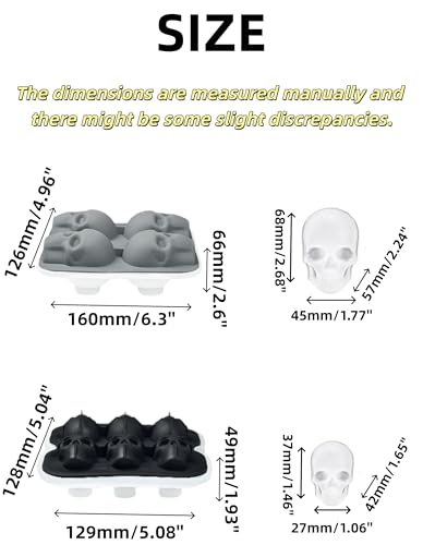 Molde para hielo de silicona calavera 4 cavidades negro miniatura 2