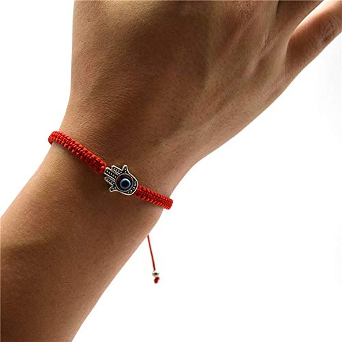 Unisex Handmade Braided Rope Lucky Red String Bracelet Hamsa Evil Eye Charm Bracelet for Women Peaceful Adjustable Couple Bracelets2