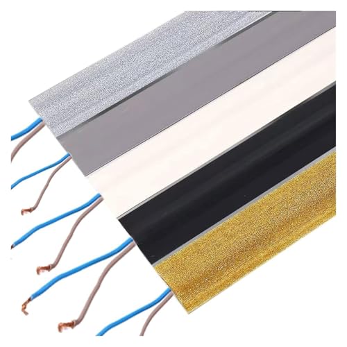 Wall Decorative Strip, Self-Adhesive PVC Cable Floor Strip Cord Protector Wire Organizer to Protect Wires, Over Floor Cord Cover, Hold Cords in Place Under Desks and Around The Perimeter of Rooms (Gold