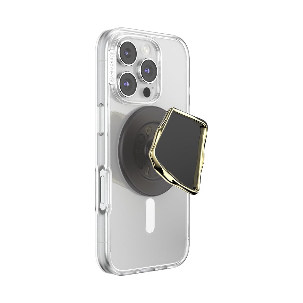PopSockets Phone Grip for MagSafe with Kickstand, Magnetic Stand, Swappable Top, Secure Hold for iPhone MagSafe Cases, Phone & Tablet Grip - Enamel Obsidian Cut