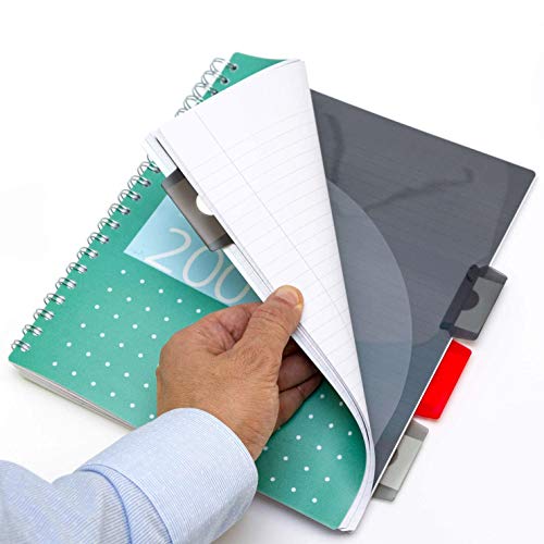 Image of Pukka Pad 5 Subject Spiral Notebook 3-Pack - 200 Pages, 100 Sheets of 80GSM Paper with Repositionable Dividers & Perforated Edges, Office Planning & Organization - US Letter 8.5 X 11, Green Metallic