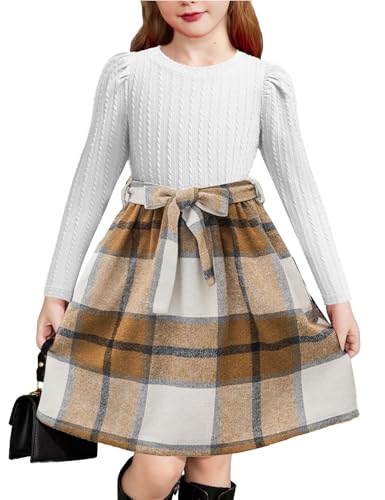 Arshiner Kleider für Mädchen Puff Langarm Herbst Winter Kleid...