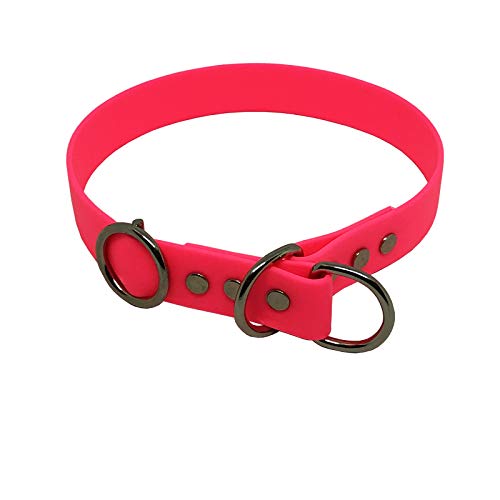 C&L Hundehalsband/Zugstopp aus 25 mm BioThane®- [50 cm] - neon pink - PK521