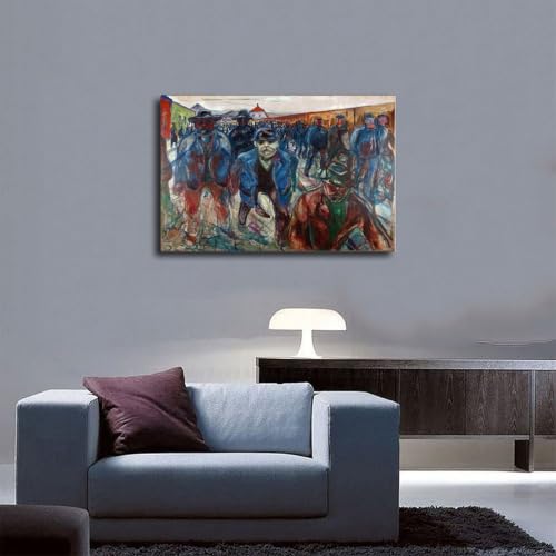 Workers on Their Way Home Munch impression sur toile vibrante