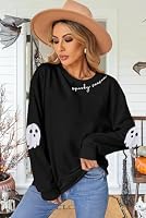 HEBBE Halloween Sweatshirt Women Spooky Season Sweatshirts Ghost Pullover — image 2