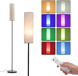 INMOZATA Floor Lamp with Remote Control,Dimmable RGB Standing Lamp,Adjustable Brightness and Colour Changing Corner Floor Lamp, Reading Lamps for Living Room,Bedroom, OfficeBulb Included