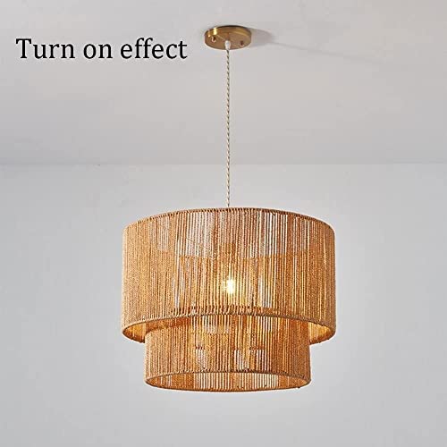 Lustre rétro en corde pour sublimer un éclairage de salon