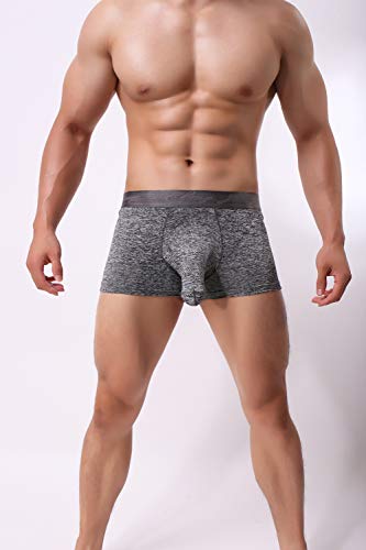 KAMUON Men’s Sexy Separate Pouch Boxer Brief Underwear Sheath Prevent Friction (US M = Asian Tag L : Waist 32"-34", 3 Pack-Mix Colors#2)