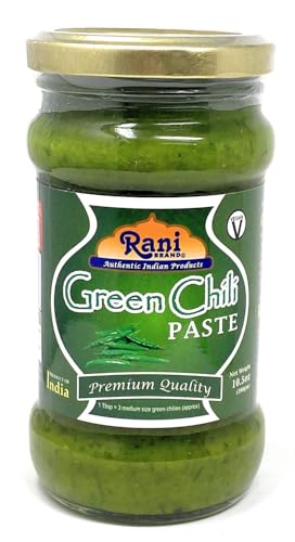 Rani Green Chilli Cooking Paste 10.58oz (300g) Glass Jar ~ Vegan | Gluten Free | NON-GMO | No Colors | Indian Origin
