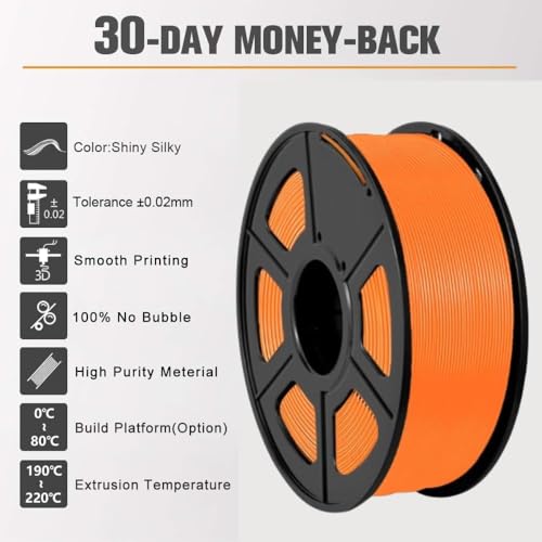 Image of Sunlu Color Changing Orange PLA 3D Printer Filament 1.75mm with Temperature, 1 Kg