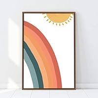 Framed Canvas Wall Art Nordic Rainbow Canvas Prints Home Artwork Decoration for Living Room,Bedroom - 16x24 inches
