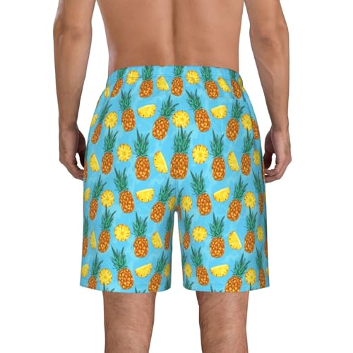Men's Beach Shorts Swim TrunksFun Patterns Fresh Pineapple Print for Surfing Running Summer Vacation3