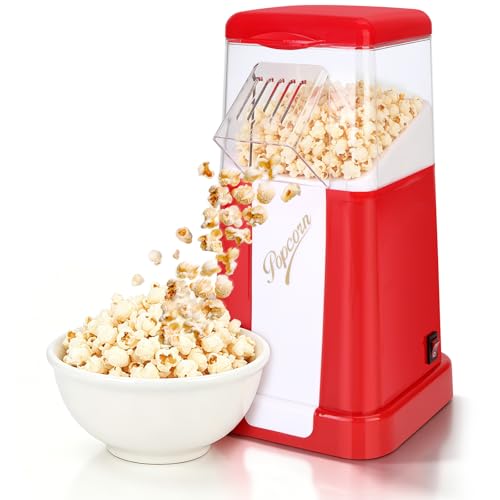 Image of Air Popper Popcorn Maker, 1200W Electric Hot Air Popcorn Popper, 12 Cups | Oil-Free, BPA-Free, 3 Minutes Fast Popping, Non-Stick Inner Pot, Popcorn Maker for Home, Party, Movie Nights