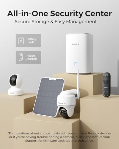 Image of REOLINK Home Hub Centralized Control for up to 8 Battery /WiFi Cameras | Encryption Privacy, 2.4 /5GHz WiFi 6, No Monthly Fee, Daily Security Summary, 64GB SD Card Installed, No Third-Party Support