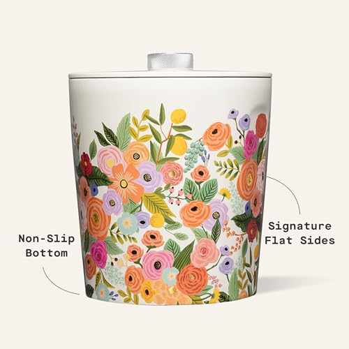 Image of Corkcicle Insulated Ice Bucket with Lid - Stainless Steel - 100 oz - Garden Party Cream