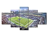 5 Panels California Wall Art SoFi Stadium Poster on Canvas Framed Art Sport Stadium Paintings Los Angeles Picture Prints Artwork Giclee for Modern Classroom Home Decoration, 60" Wx32 H