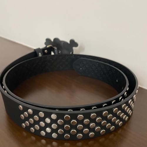 Rock And Punk Gothic Grunge Emo Studded Belt, Metal Rivet Leather Belt with Y2k Buckle for Women Men3