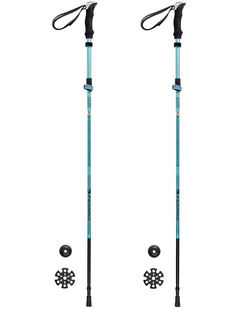 Ferrino Ortles donna azzurro 78214 NAZ coppia bastoncini ferrino per trekking hiking escursionismo pieghevoli colore nero azzurro